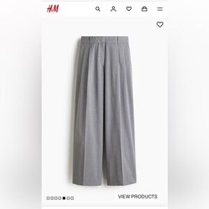 H&M WIDE-LEG DRESS PANTS GRAY